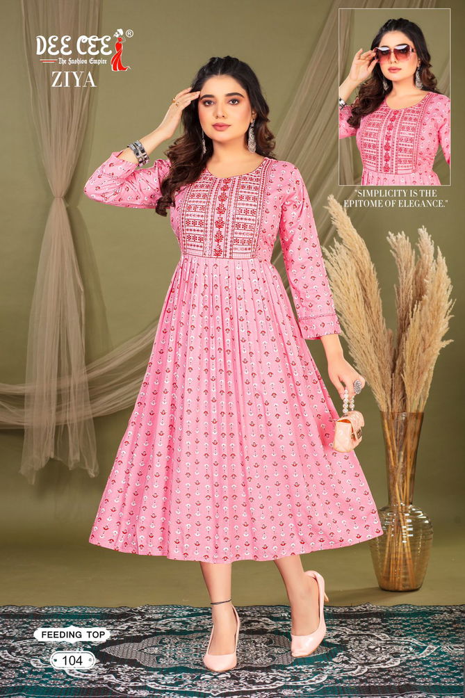 Ziyaa By Deecee Flared Long Rayon Printed Kurtis Wholesalers In Delhi
